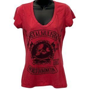 Metal Mulisha T Shirt World Domination Biker Short Sleeve Red Womens S Small